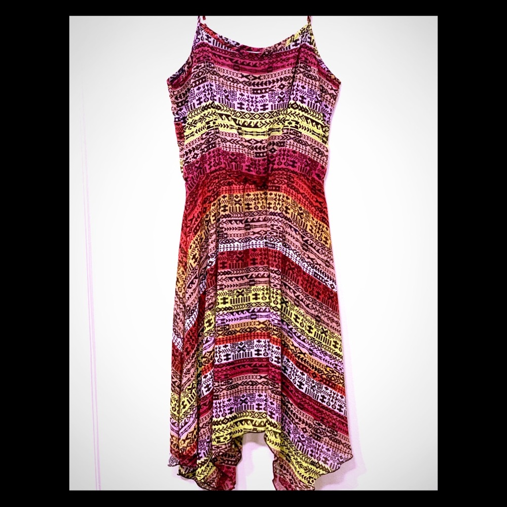 Almost Famous Aztec Print Handkerchief Dress